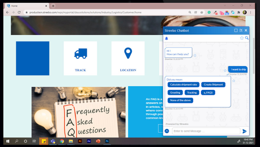 chatbot for Logistics