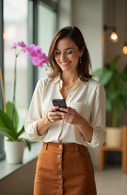 Customer using phone