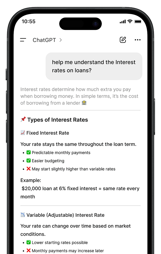 ChatGPT financial service application illustration