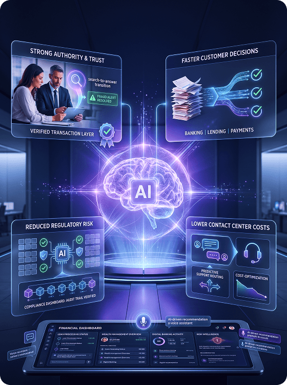 Business case illustration for AEO and ChatGPT financial service apps
