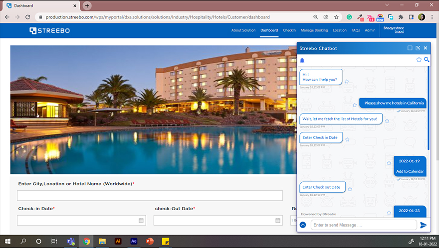 chatbot for hospitality